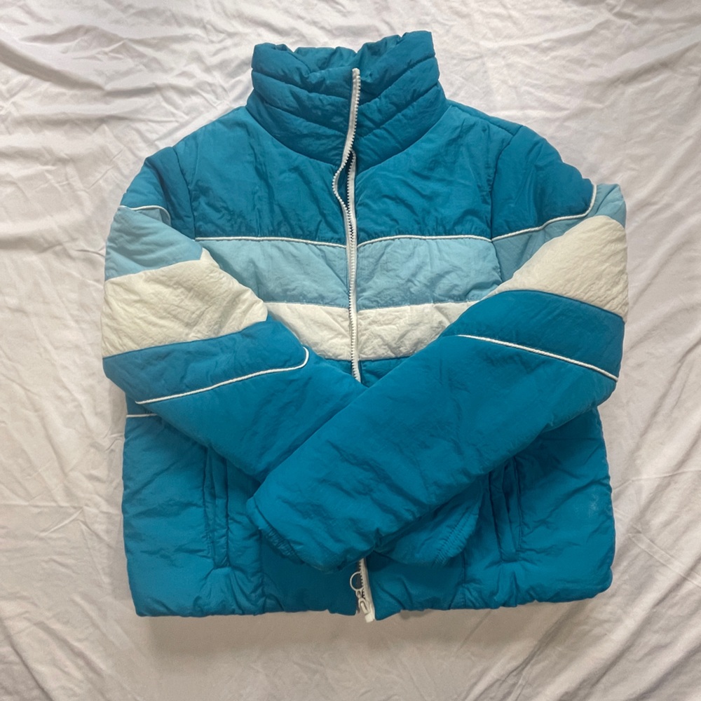 Wild Fable Blue and White Puffer Jacket